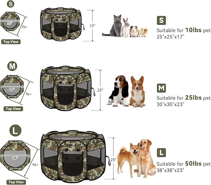 Pink Puppy Playpen for Middle Dog Cat, Dogs Tent Crate Cage Indoor/Outdoor - Image 2