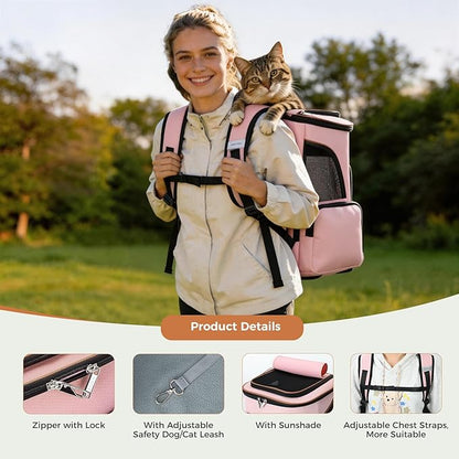 Lekereise Pet Carrier Backpack Expandable Cat Backpack - Image 4