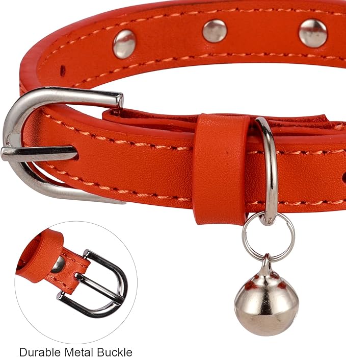 CHUKCHI Leather Cat Collars for Boy Girl Cats - Image 7