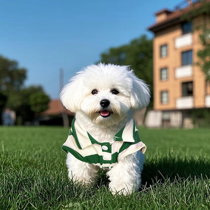 Dog Shirt Polo Shirt Striped Collar Puppy Clothes Summer Button Up Pet Clothes - Image 5