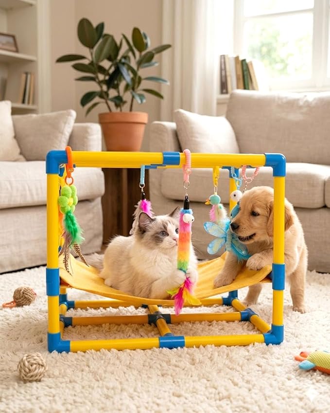 Cat Jungle Gym with Hanging Interactive Toys, Indoor Cat Activity Center with - Image 6