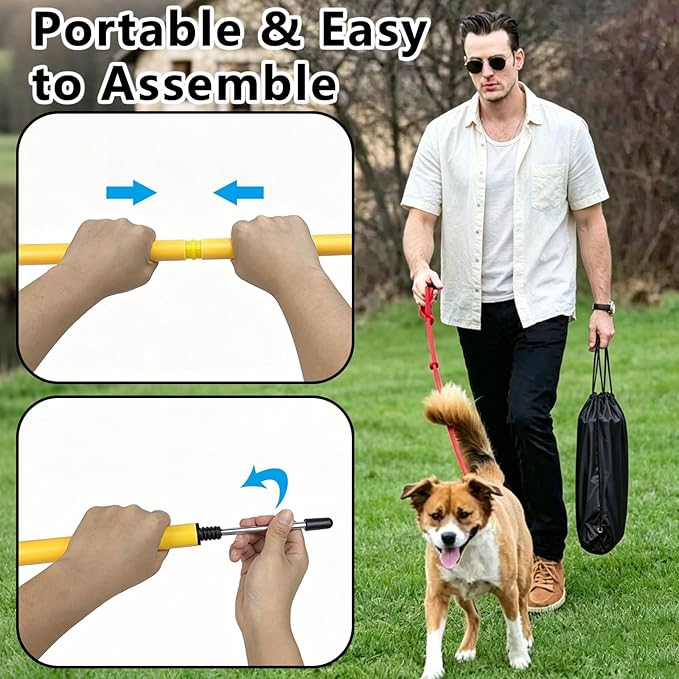 Dog Agility Weave Poles Set, 6-Piece Durable Slalom Weave Poles - Image 3