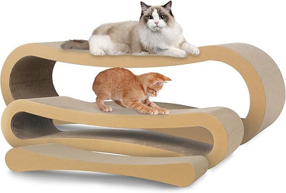 3 in 1 Cat Scratcher Cardboard, Cat Scratching Board Furniture Protector by SimpleDeluxe