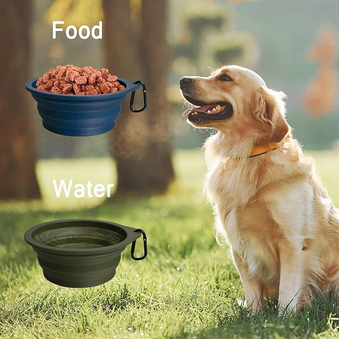 PetBonus 2-Pack Large Silicone Collapsible Dog Bowls, 34oz/1000ml BPA Free - Image 4