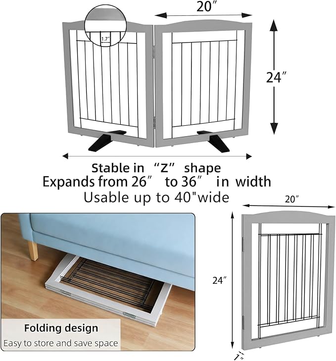 ZJSF Freestanding Dog Fence Indoor, Foldable Dog Gate - Image 7