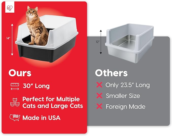 IRIS USA Cat Litter Box XX-Large Open Top - Image 6