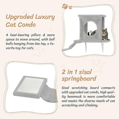 NUNU LAB 7-in-1 Cat Wall Shelves, Wall Mounted Cat Climber Set, Cat Furniture - Image 5