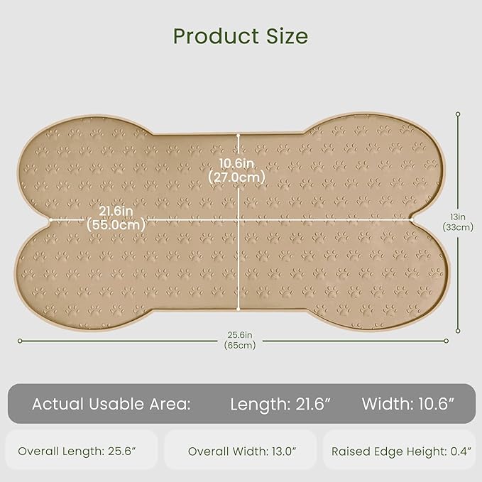 PWTAA Dog Food Mat Anti-Slip Silicone Dog Bowl Mat Thicker Pet Placemat - Image 2