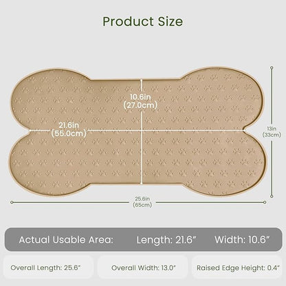 PWTAA Dog Food Mat Anti-Slip Silicone Dog Bowl Mat Thicker Pet Placemat - Image 2
