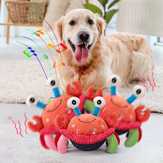 BABORUI Interactive Dog Toys Crab, Jumping Squeaky Dog Toys - Image 7