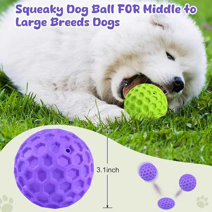 Squeaky Dog Toys for Aggressive Chewers, Indestructible Dog Balls for - Image 2