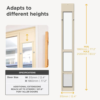 Hakuna Pets Cream Glass Patio Pet Door - Image 6