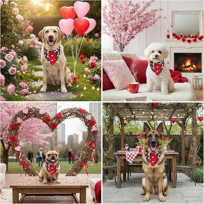 ADOGGYGO Valentine Dog Tuxedo, Adjustable Valentine Bandana - Image 2