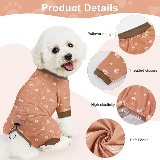 Bienbee Dog Pajamas, 4 Pack Dog Recovery Suit Shedding Suit Cute Soft Puppy - Image 6