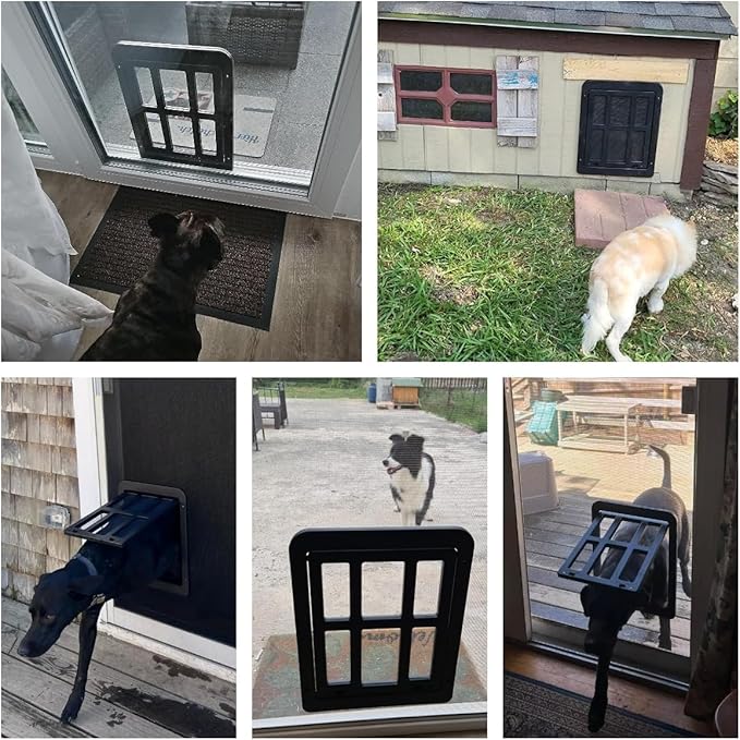 Dog Door for Screen Door with Magnetic Auto-Close, Lockable Doggy Door for - Image 5