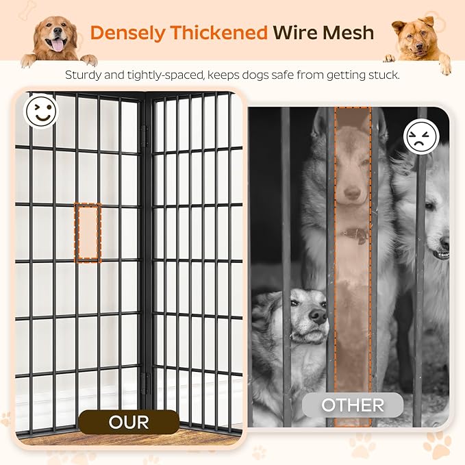 YATINEY Foldable Dog Crate Furniture, 47.2" Dog Crate - Image 8