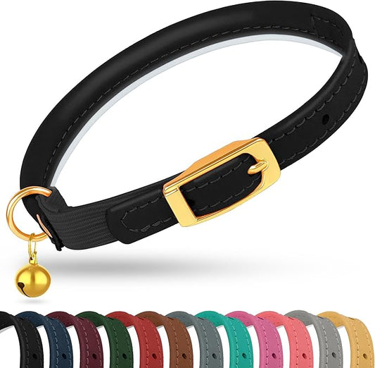OOPSDOGGY Rolled Leather Cat Collar by OOPSDOGGY