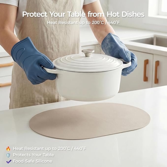 Premium Thick Silicone Placemat，Heat & Oil Resistant, Non-Slip Table Mat - Image 6