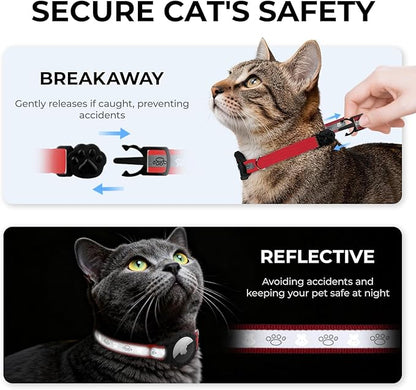 Breakaway AirTag Cat Collar, Reflective Cat Tracker Collar - Image 2