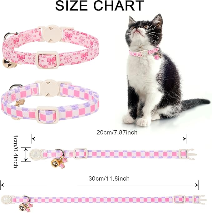 Cat Collar, Pretty Plaid Kitten Collars - Image 4