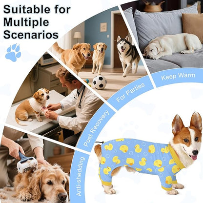 Bienbee Dog Pajamas, 4 Pack Dog Recovery Suit Shedding Suit Cute Soft Puppy - Image 7