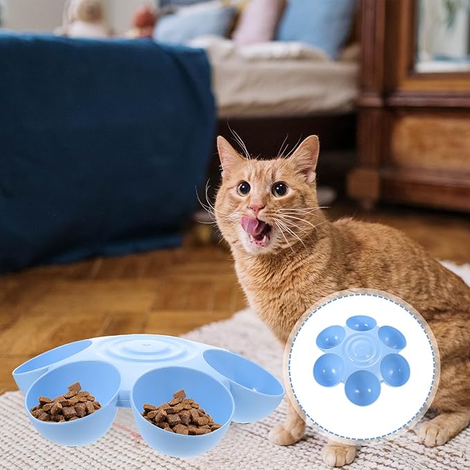 Flower-Shaped Multi-Compartment Plastic Pet Feeding Bowl, Puppy Treats Holder - Image 8