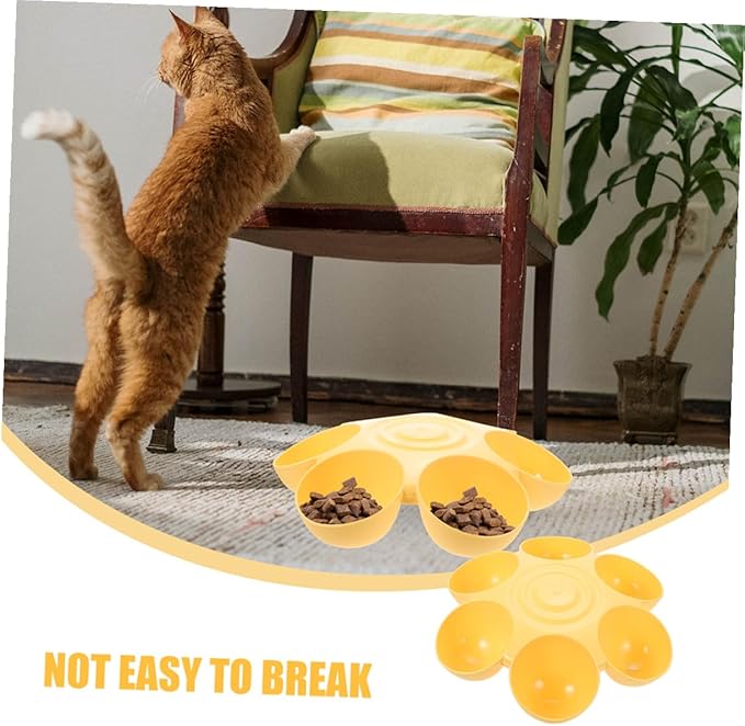 NUOBESTY 2pcs Flower Petal Shaped Pet Bowl Set, Six-Compartment Cat and Dog - Image 3