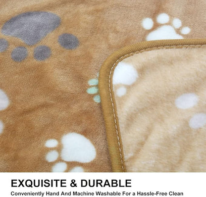 1 Pack 3 Puppy Blankets Super Soft Warm Sleep Mat Cute PAW Print Blanket Fleece - Image 5