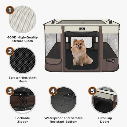Paw Ballet Foldable Pet Kitten Playpen, Upgrade Waterproof Portable Cat Dog - Image 3