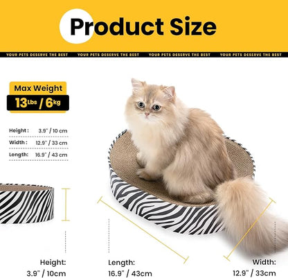 Conlun Oval Cat Scratcher Bed, 2-in-1 Cat Scratching Board, Natural Corrugated - Image 8
