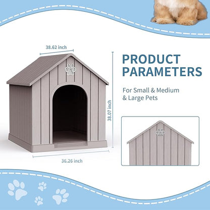 Dog House Outdoor Weatherproof，Waterproof Resin Outside Dog House - Image 7