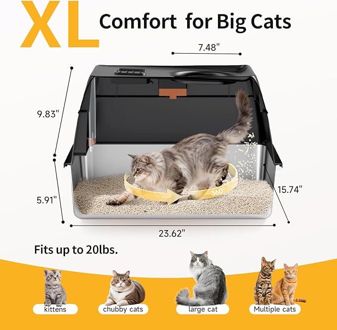 Extra Large Stainless Steel Litter Box - Image 4