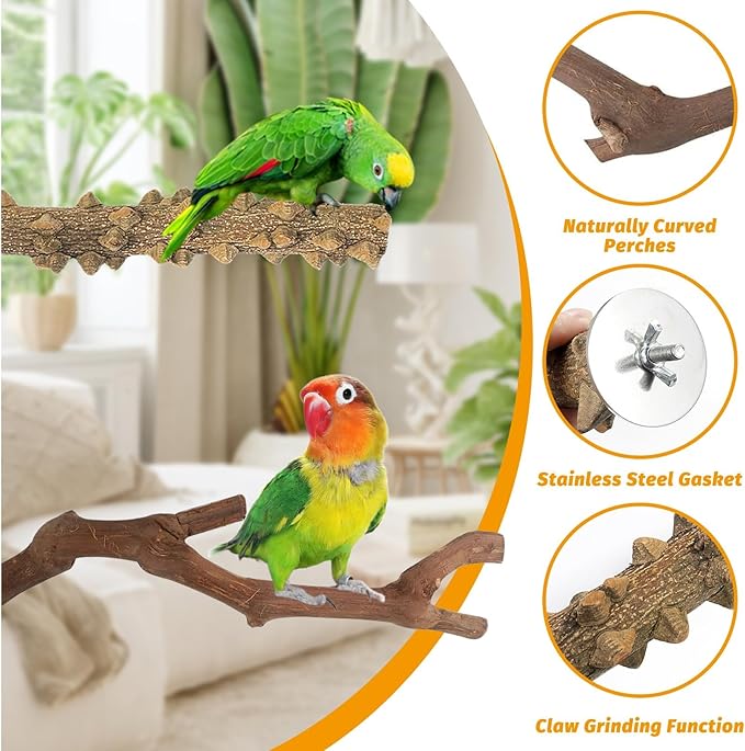 kathson 5pcs Natural Parrot Perch - Image 5