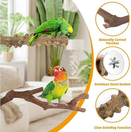 kathson 5pcs Natural Parrot Perch - Image 5