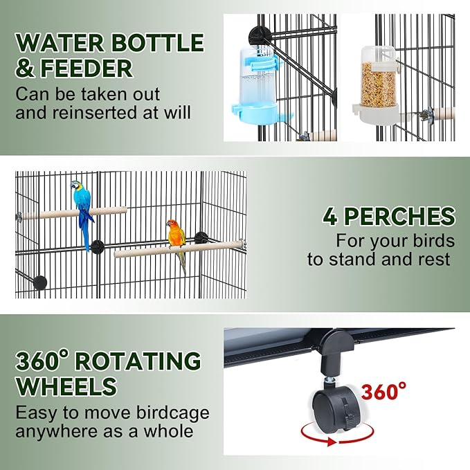 VISCOO Upgraded Encrypted 46-Inch Bird Cage, - Image 4