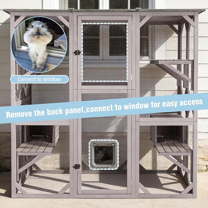 Large Catio Outdoor Cat Enclosure, 71.1’’ Cat House - Image 2