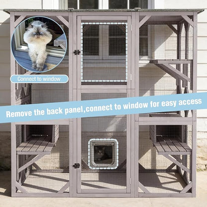 Large Catio Outdoor Cat Enclosure, 71.1’’ Cat House - Image 2