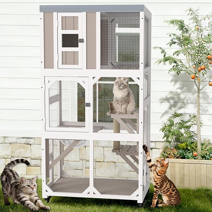 PetsCosset 63.5"H Catio Outdoor Cat Enclosure by PETSCOSSET