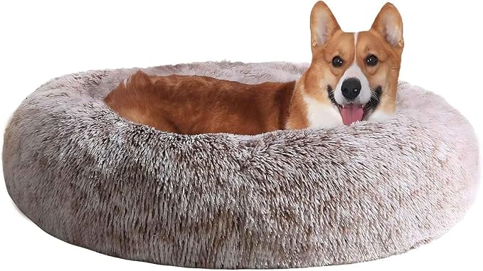 JOLLYVOGUE Dog Beds Large Sized Dog, 36 inches Calming Soft Anti-Anxiety Donut by JOLLYVOGUE