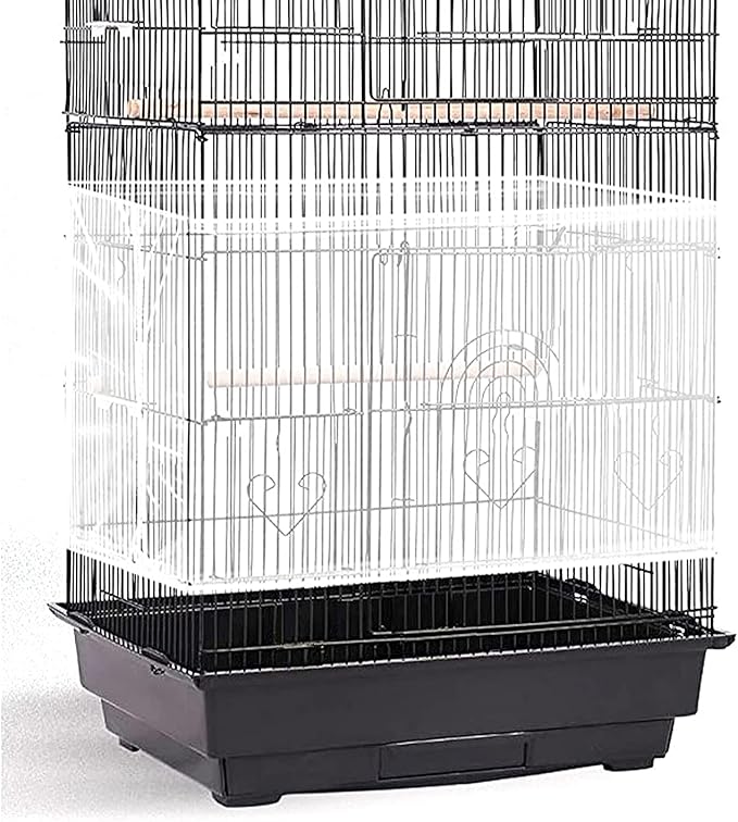 Adjustable Birdcage Seed Catcher Feather Catcher Bird Cage Cover Net Airy Soft by ISMARTEN