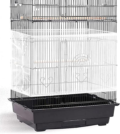 Adjustable Birdcage Seed Catcher Feather Catcher Bird Cage Cover Net Airy Soft by ISMARTEN