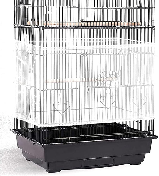 Adjustable Birdcage Seed Catcher Feather Catcher Bird Cage Cover Net Airy Soft by ISMARTEN