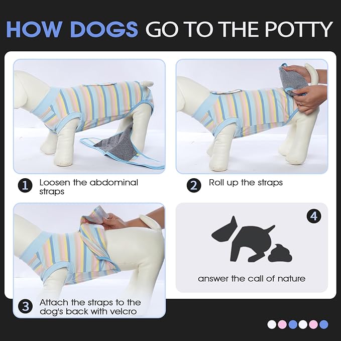 FUAMEY Recovery Suit for Dogs After Surgery, Soft Breathable Dog Bodysuit Cone - Image 5