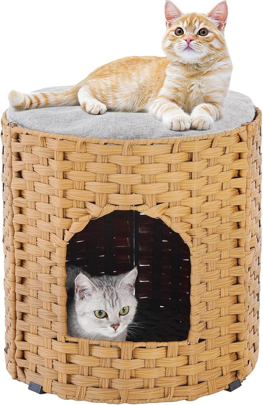 SETVSON Cat House for Indoor Cat, Large Double Cat Houses Cat Bed Cave by SETVSON