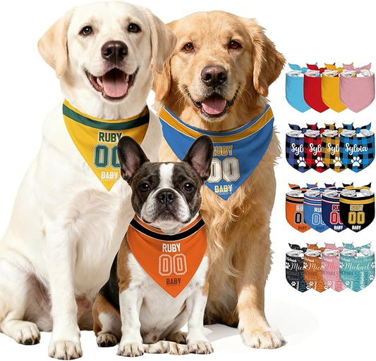 Custom Dog Bandana with Name, Personalized Pet Bandana by Unknown