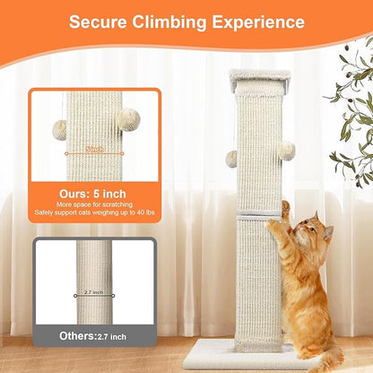 SOCATER Cat Scratching Post 33 Inch Nature Sisal Cat Scratch Post - Image 6