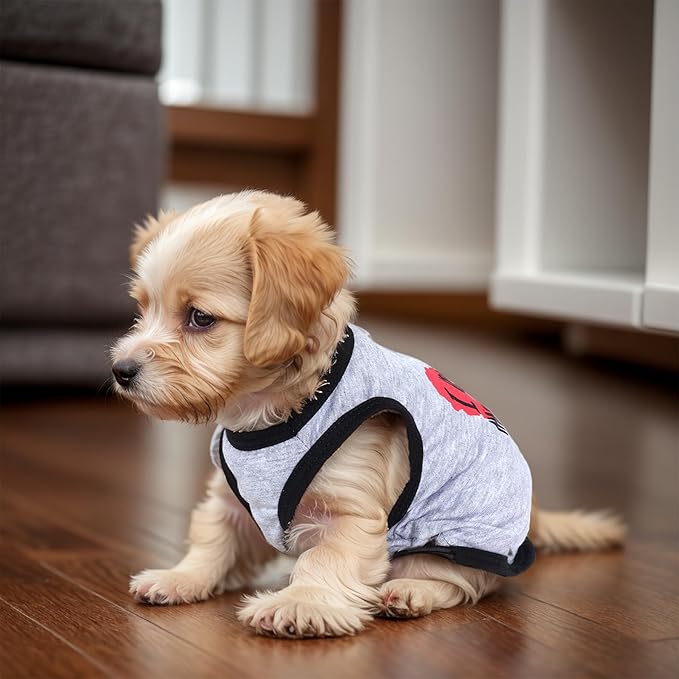 Pistha 4 Pack Dog Shirts Summer Printed Puppy Clothes Cute Sleeveless Pet T - Image 5