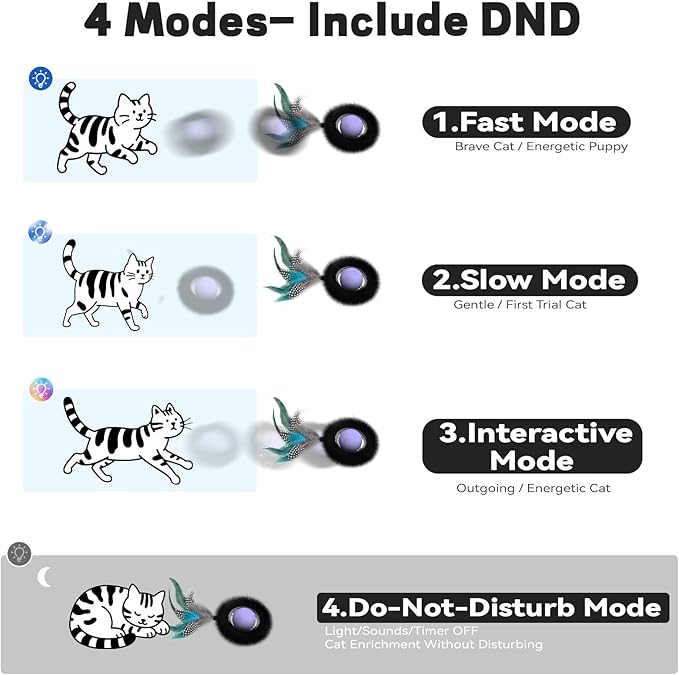 Interactive Cat Toy with Motion Activated Ball & 7 Holes Maze Mat, Hide and - Image 8