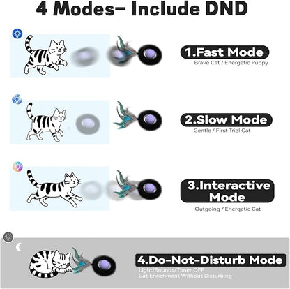Interactive Cat Toy with Motion Activated Ball & 7 Holes Maze Mat, Hide and - Image 8