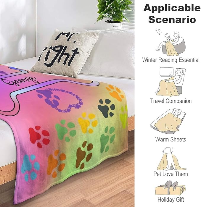 Personalized Paw Print Dog Blanket - Image 3